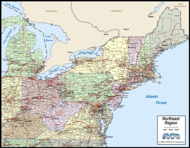 Northeast Us Map With Cities - United States Map